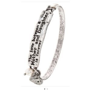 Silver Tone Mother and Daughter Engraved   Charm Bracelet